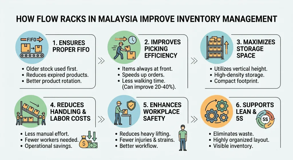 How Flow Racks in Malaysia Improve Inventory Management